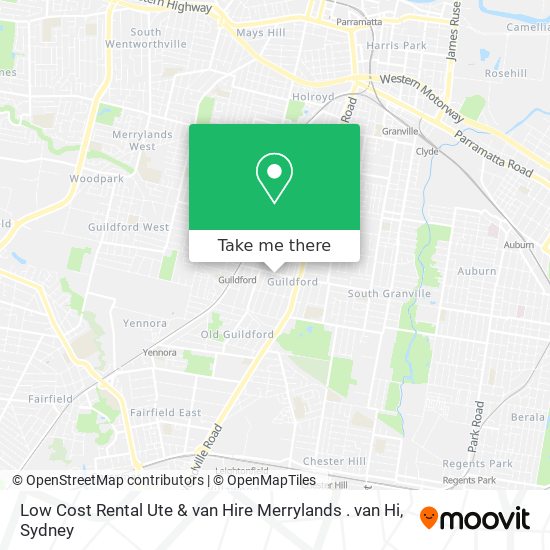 Mapa Low Cost Rental Ute & van Hire Merrylands . van Hi