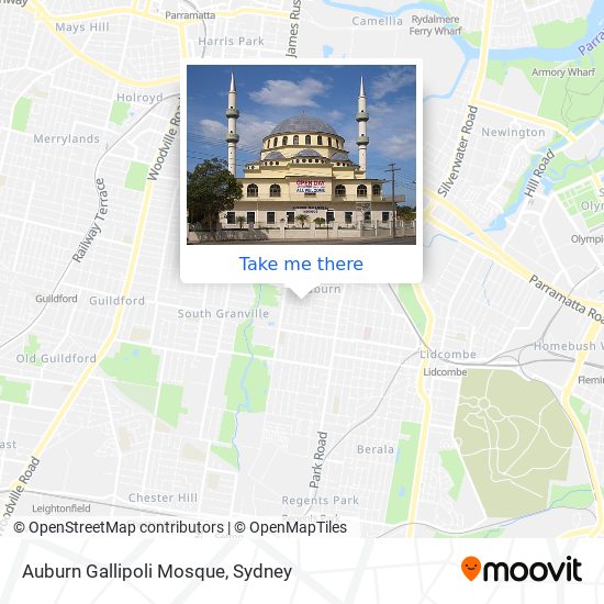 Auburn Gallipoli Mosque map