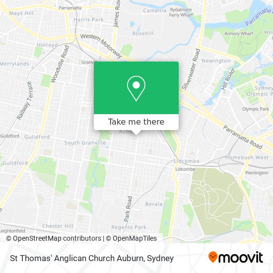 Mapa St Thomas' Anglican Church Auburn