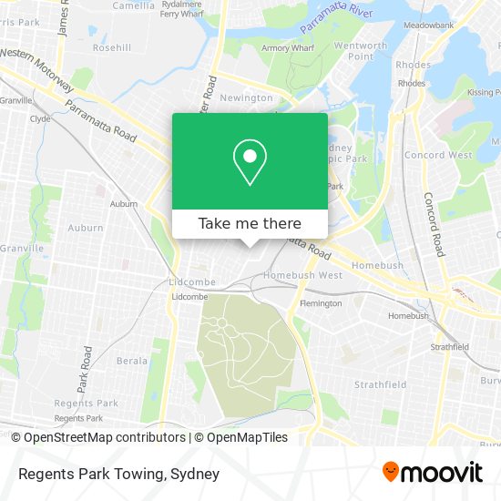 Mapa Regents Park Towing