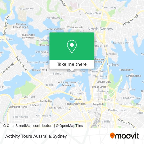 Mapa Activity Tours Australia