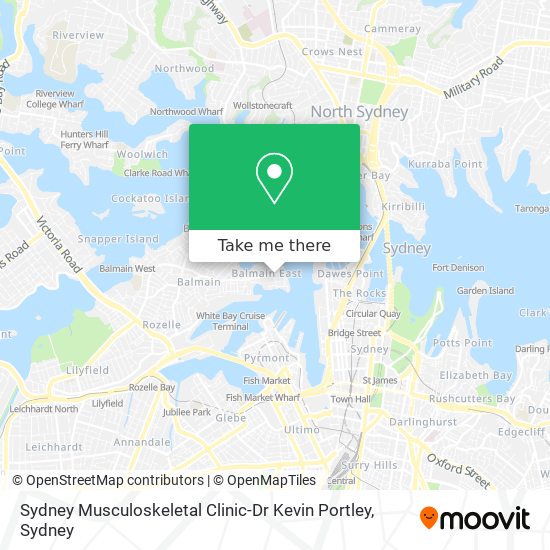 Sydney Musculoskeletal Clinic-Dr Kevin Portley map