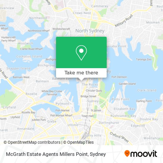 Mapa McGrath Estate Agents Millers Point