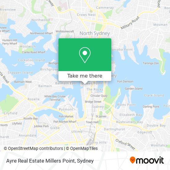 Ayre Real Estate Millers Point map