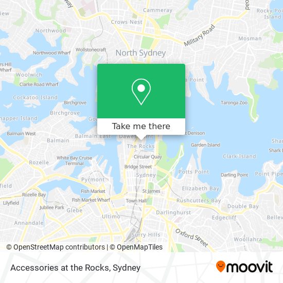 Accessories at the Rocks map