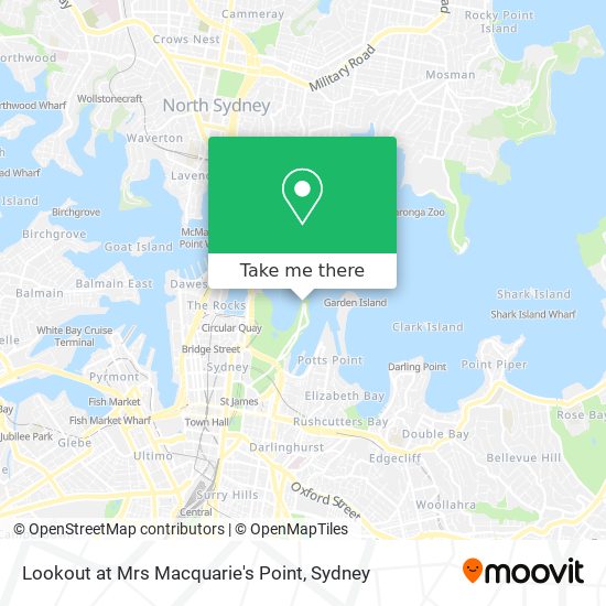 Lookout at Mrs Macquarie's Point map