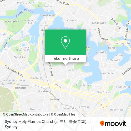Sydney Holy Flames Church(시드니 불꽃교회) map