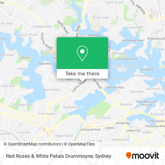 Red Roses & White Petals Drummoyne map