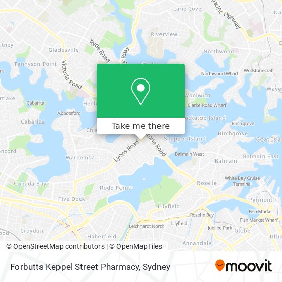 Mapa Forbutts Keppel Street Pharmacy