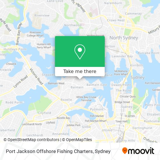 Mapa Port Jackson Offshore Fishing Charters