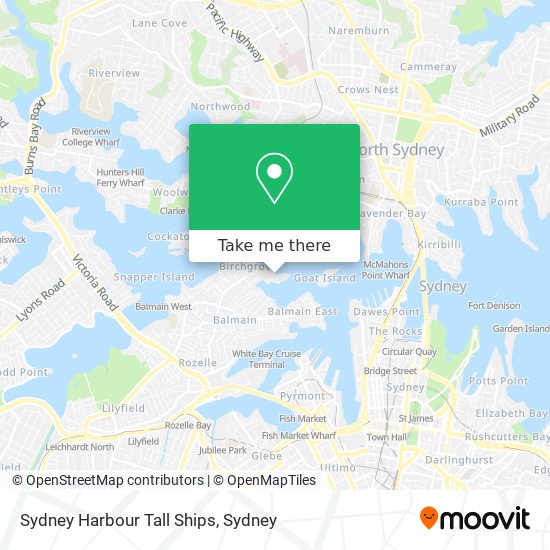 Sydney Harbour Tall Ships map