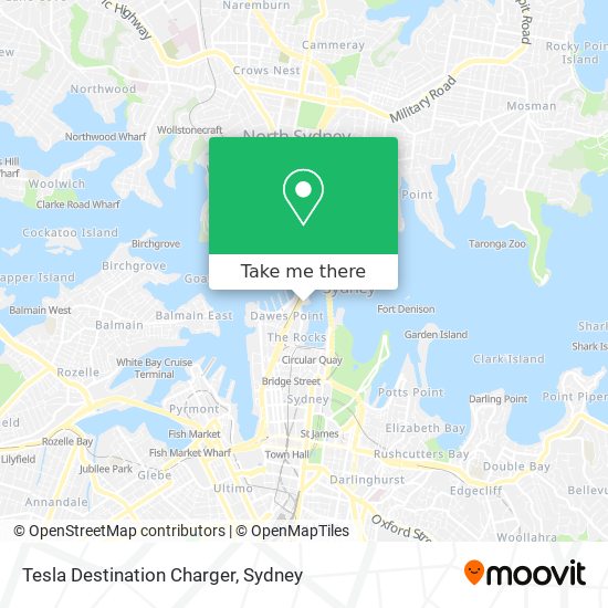 Tesla Destination Charger map