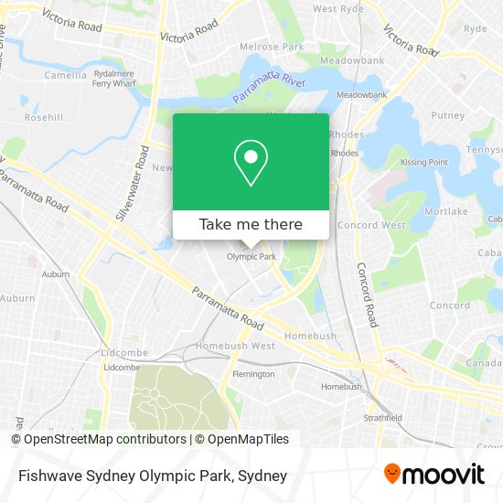 Mapa Fishwave Sydney Olympic Park