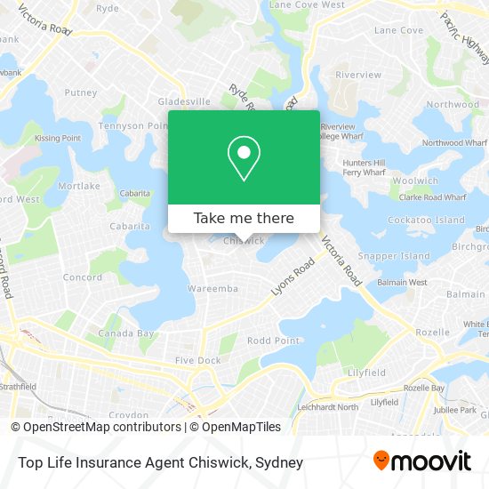 Mapa Top Life Insurance Agent Chiswick