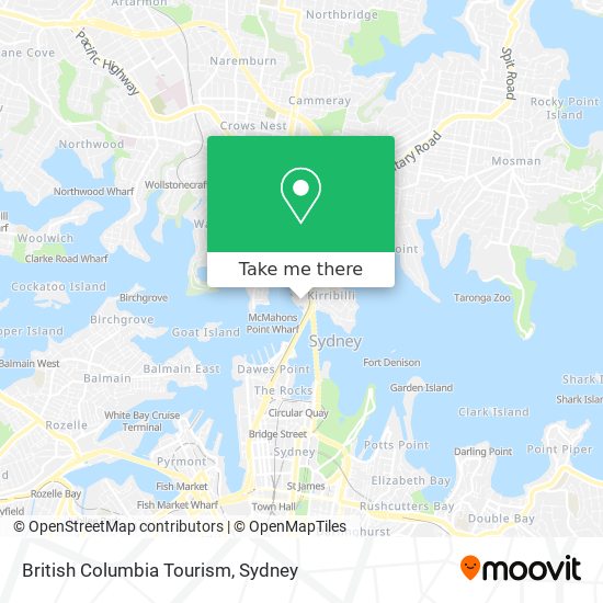 Mapa British Columbia Tourism