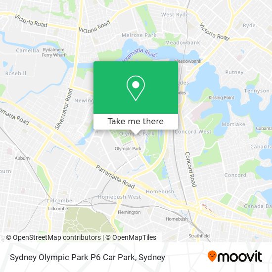 Sydney Olympic Park P6 Car Park map