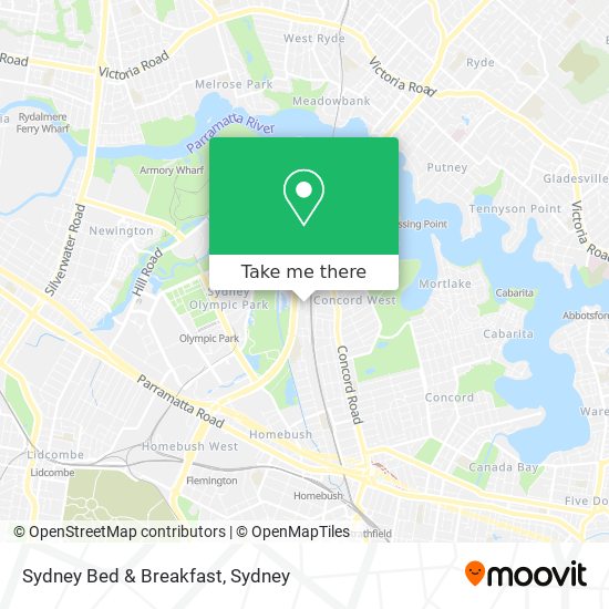 Mapa Sydney Bed & Breakfast