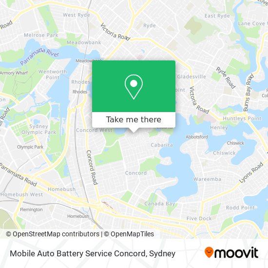 Mobile Auto Battery Service Concord map