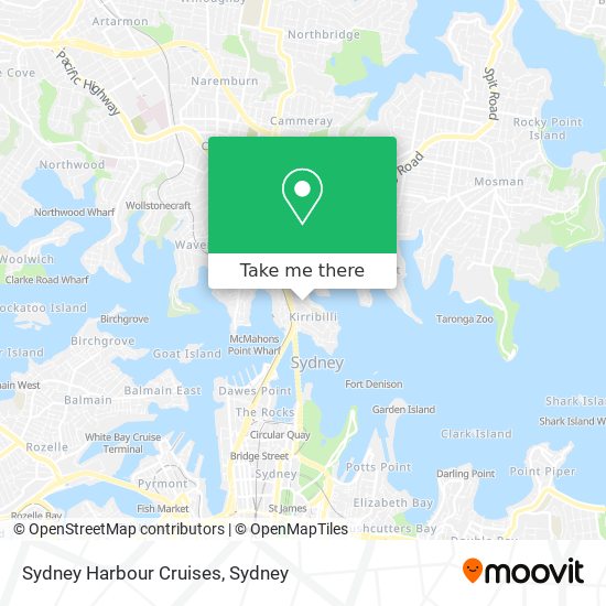 Sydney Harbour Cruises map