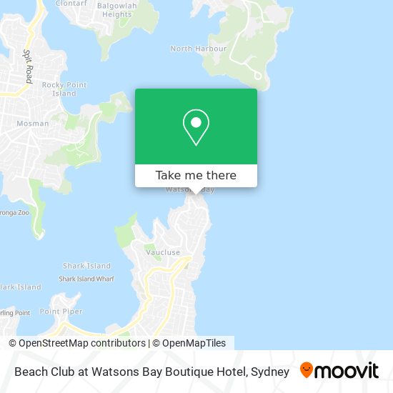 Beach Club at Watsons Bay Boutique Hotel map