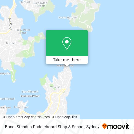 Mapa Bondi Standup Paddleboard Shop & School