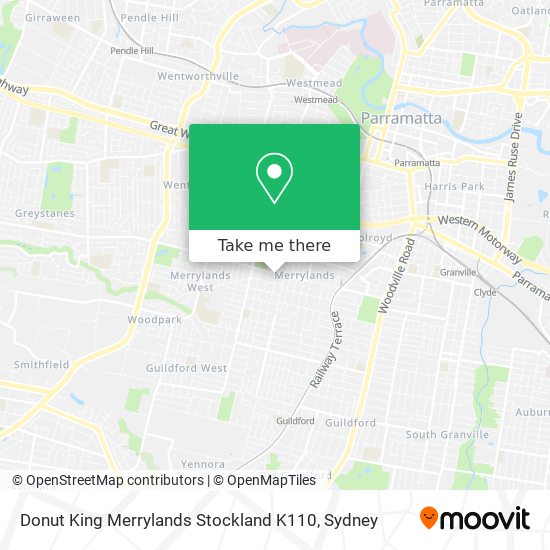 Mapa Donut King Merrylands Stockland K110