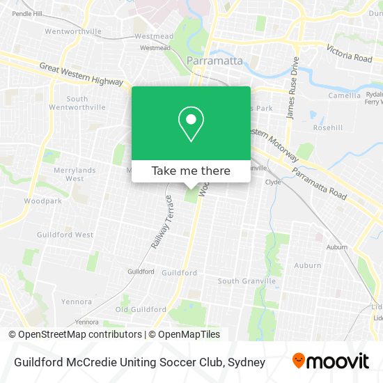 Guildford McCredie Uniting Soccer Club map