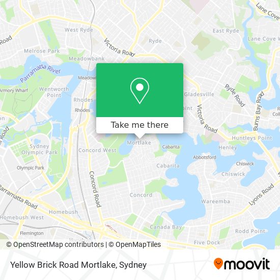 Mapa Yellow Brick Road Mortlake