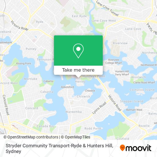 Stryder Community Transport-Ryde & Hunters Hill map