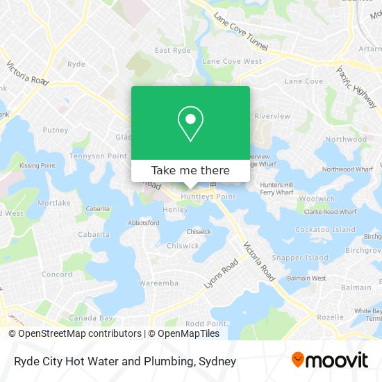 Ryde City Hot Water and Plumbing map