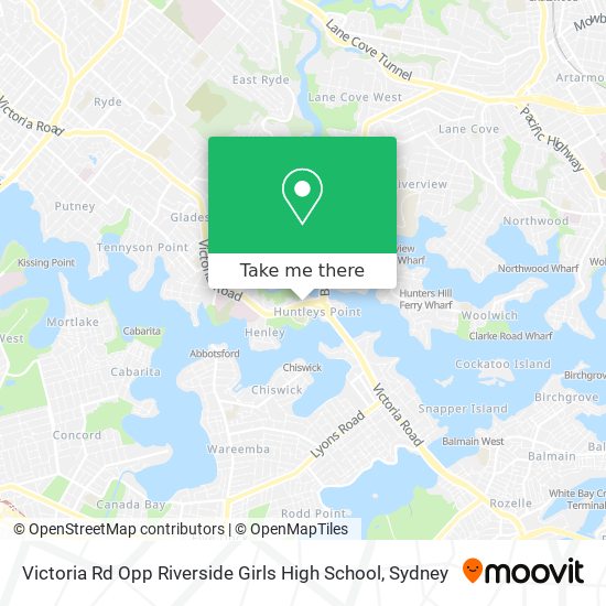 Victoria Rd Opp Riverside Girls High School map