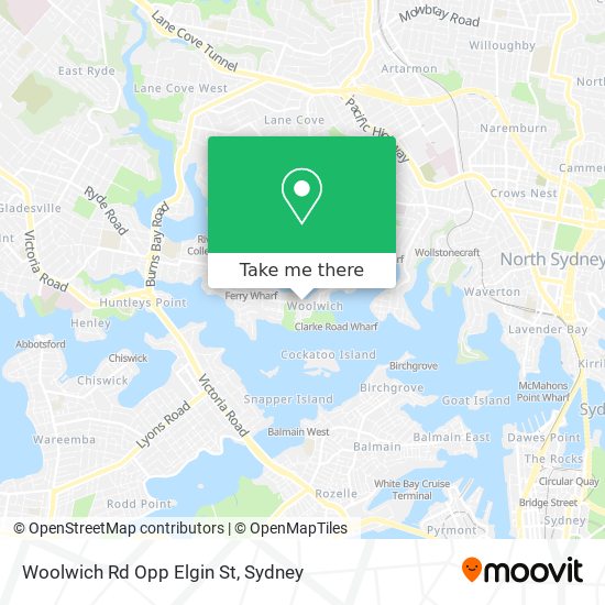 Mapa Woolwich Rd Opp Elgin St