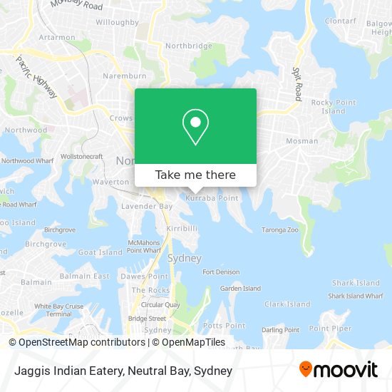 Jaggis Indian Eatery, Neutral Bay map