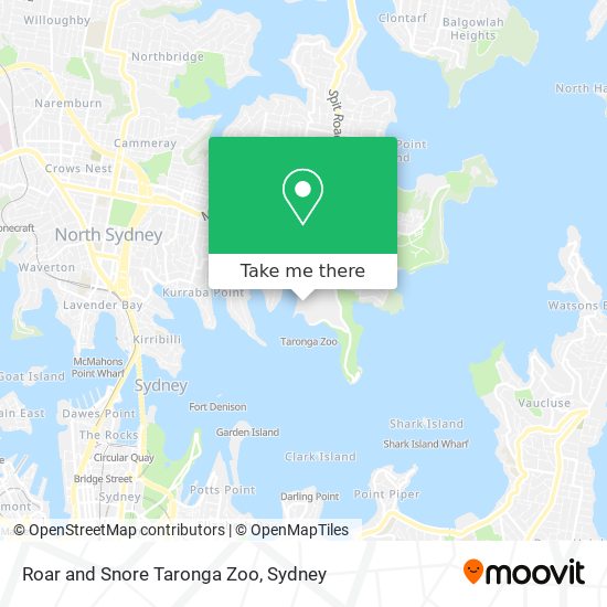 Roar and Snore Taronga Zoo map