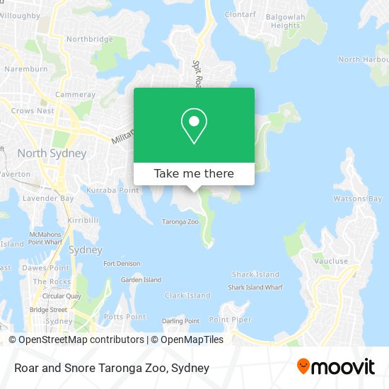 Roar and Snore Taronga Zoo map