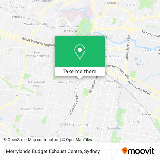 Mapa Merrylands Budget Exhaust Centre