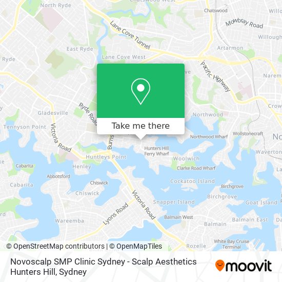 Novoscalp SMP Clinic Sydney - Scalp Aesthetics Hunters Hill map