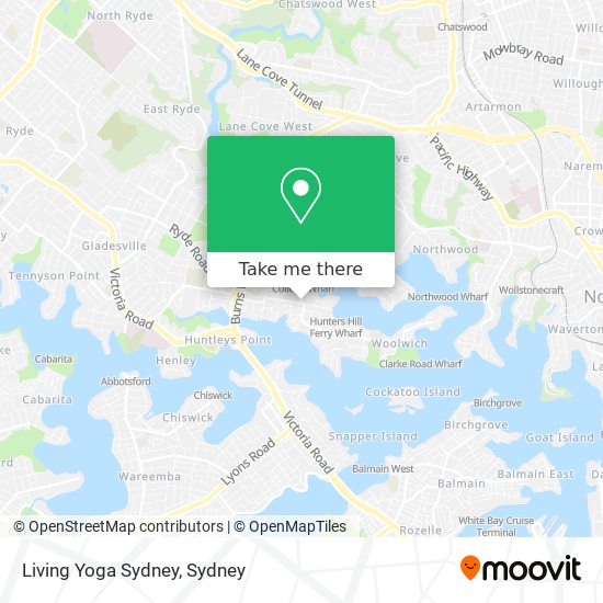 Living Yoga Sydney map