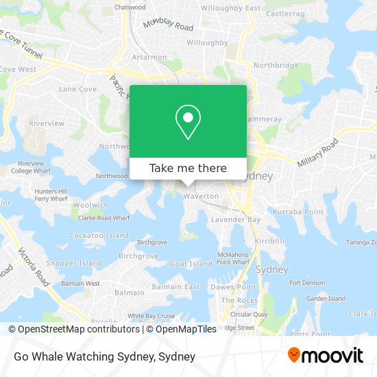 Go Whale Watching Sydney map