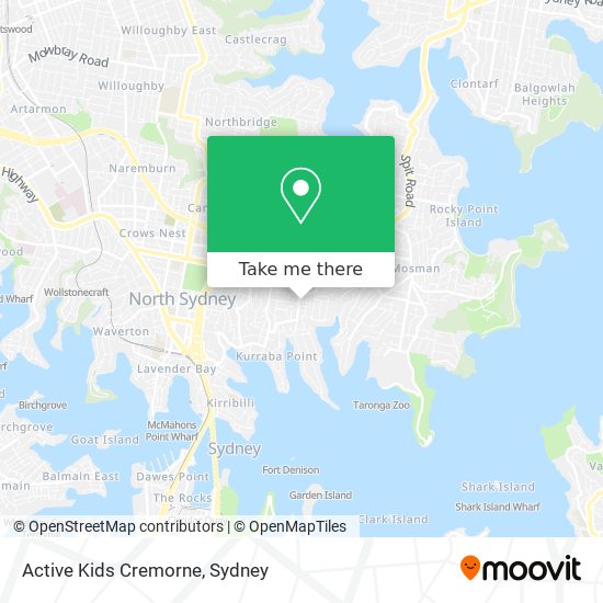 Active Kids Cremorne map