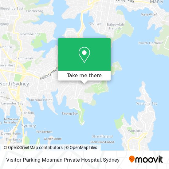 Mapa Visitor Parking Mosman Private Hospital