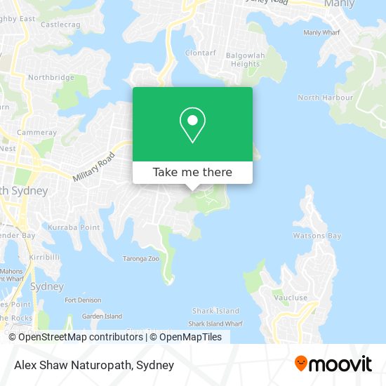 Alex Shaw Naturopath map