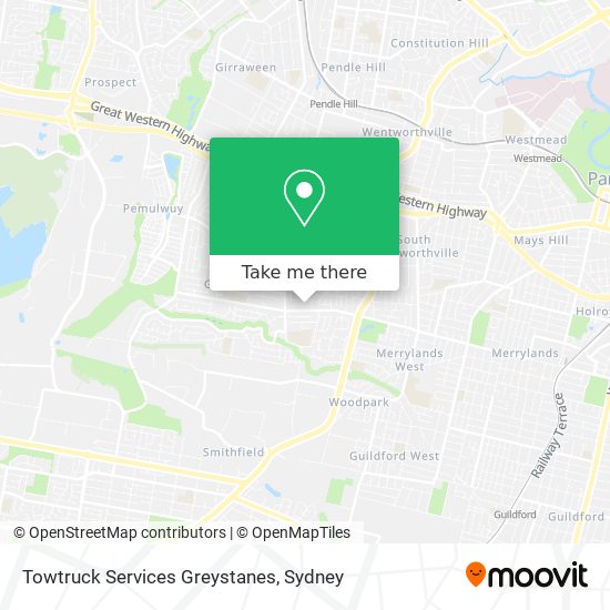 Towtruck Services Greystanes map