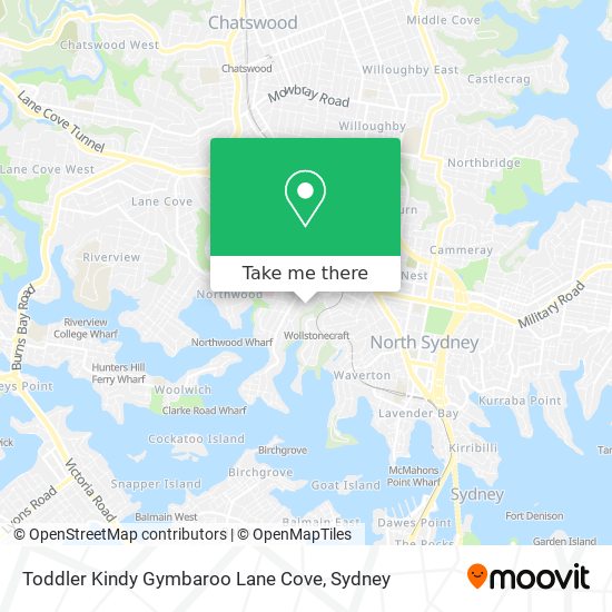 Toddler Kindy Gymbaroo Lane Cove map