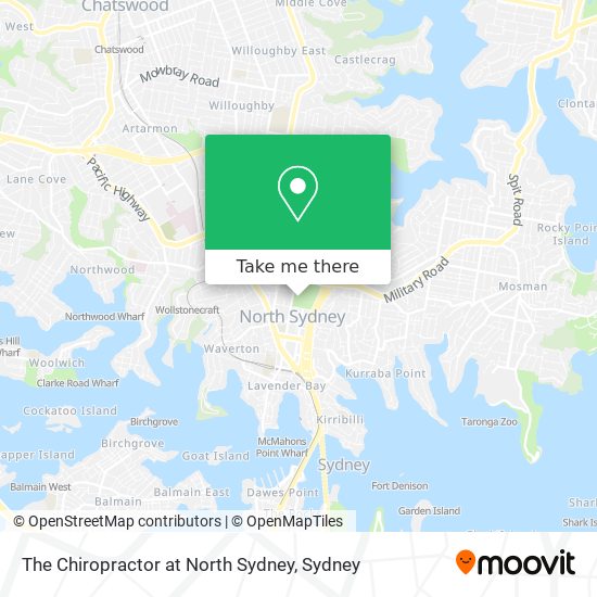 The Chiropractor at North Sydney map