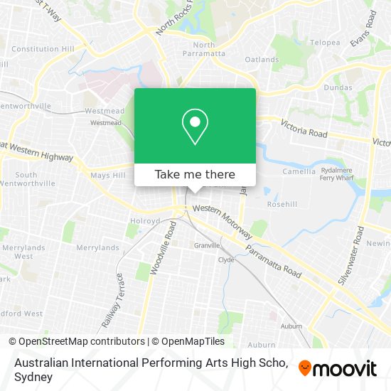 Mapa Australian International Performing Arts High Scho