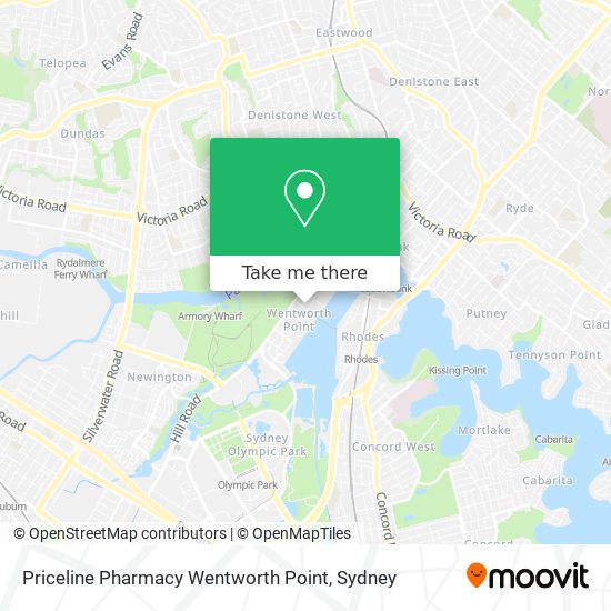 Mapa Priceline Pharmacy Wentworth Point