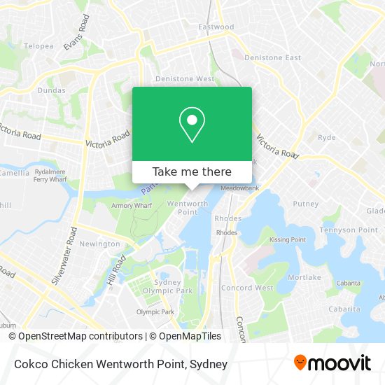 Mapa Cokco Chicken Wentworth Point