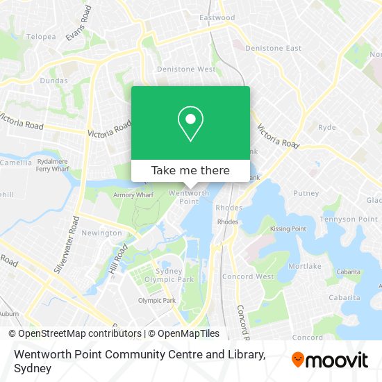 Wentworth Point Community Centre and Library map