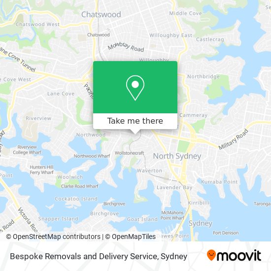 Bespoke Removals and Delivery Service map